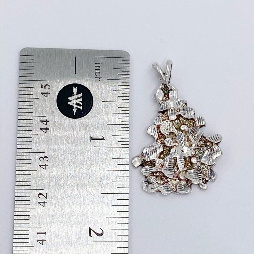 Sterling Silver Abstract Cluster Rock Design Pendant - Picture 3 of 6